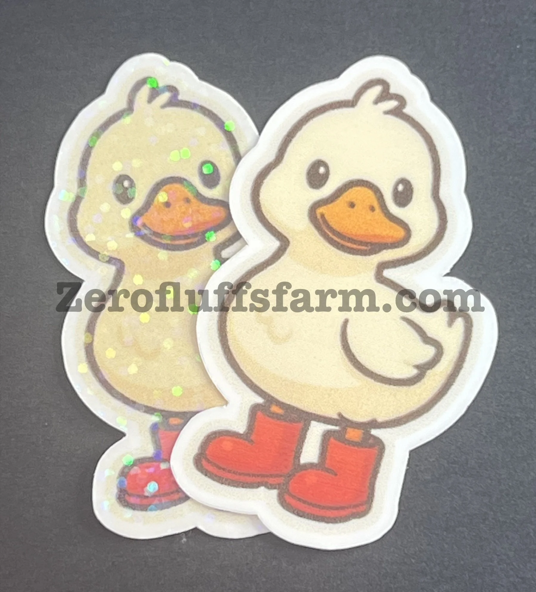 Duck with Red Rain Boots