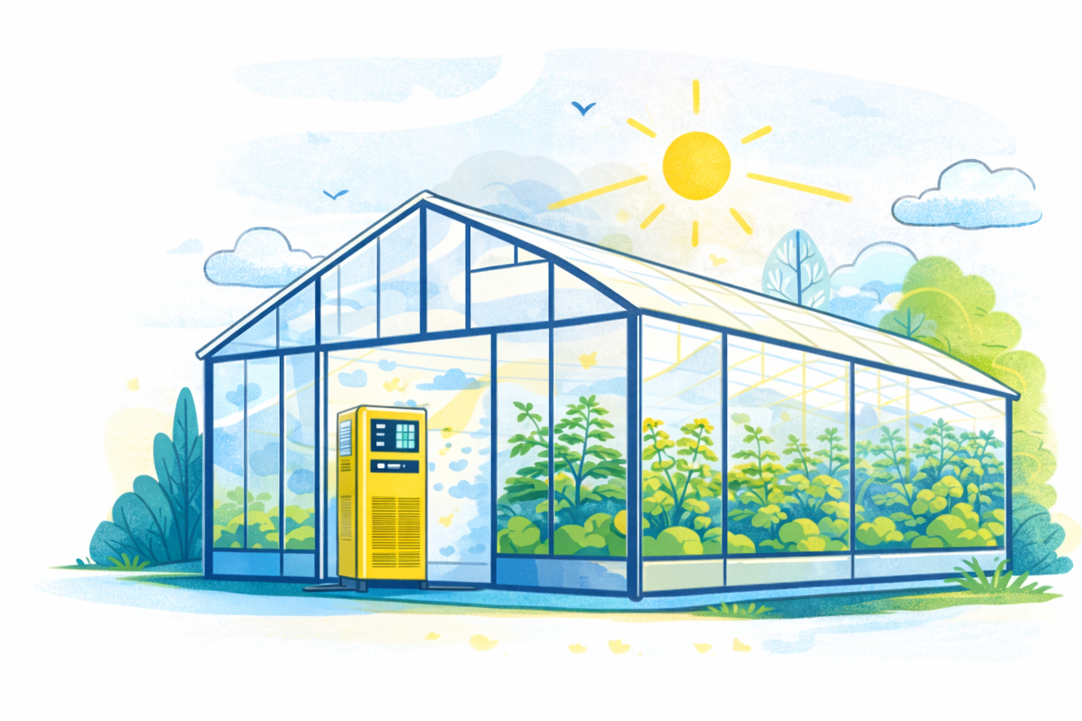 Illustration d'une serre agricole