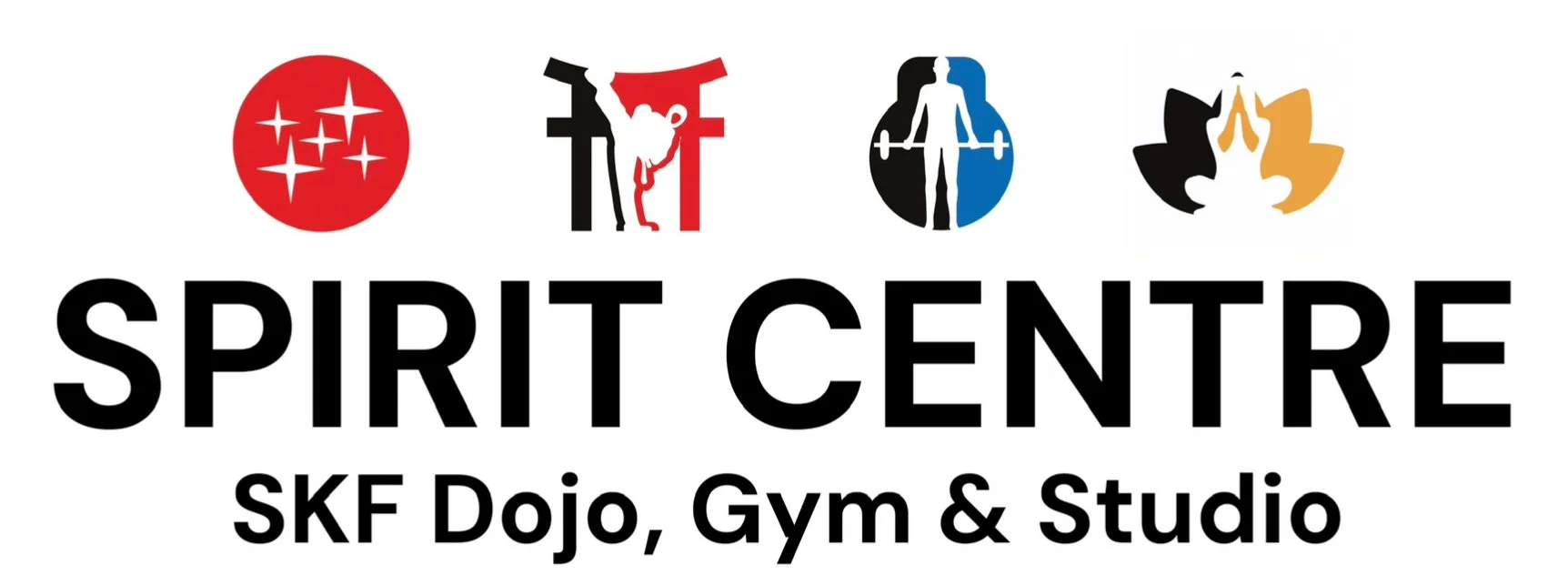 Title Header: Spirit Centre. Subtitle SKF Dojo, Gym & Studio