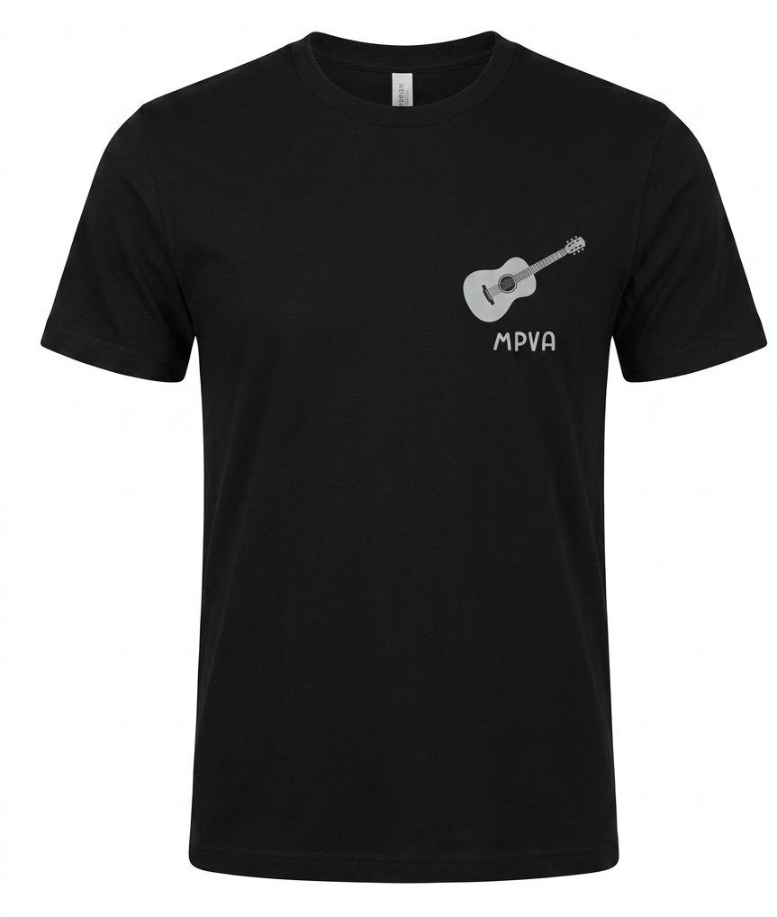 Black Shirt with Star and Guitar Design #5