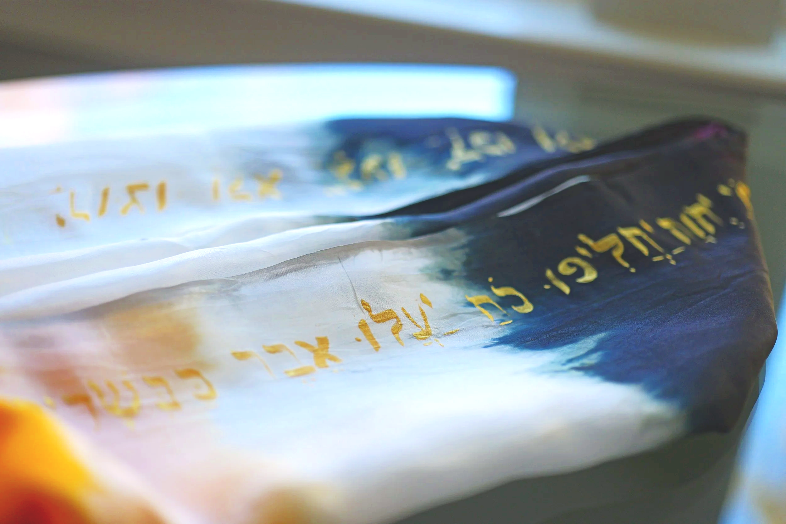 Prophetic silk worship veil, fire veil, prophetically hand dyed, prophetically made veils, prophetically made flags. Hebrew. Veils with Hebrew, Prayer mantle, prayer shawl, prophetically made mantle, prophetic mantle, prophetic veil, prophetic shawl,