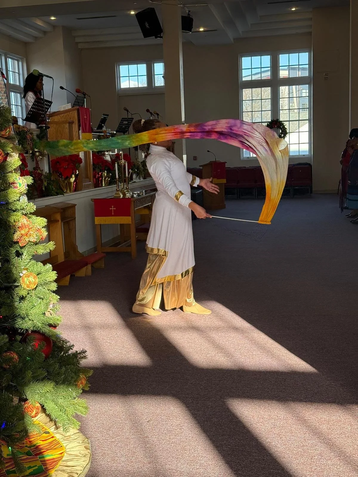 Beautiful worship with His Morning Glory Streamers! Only 2 veils and 1 flag remain from this collection. It was such a joy to be in the creative stream for a season, this collection will retire soon. The Lord is bringing forth some very different des