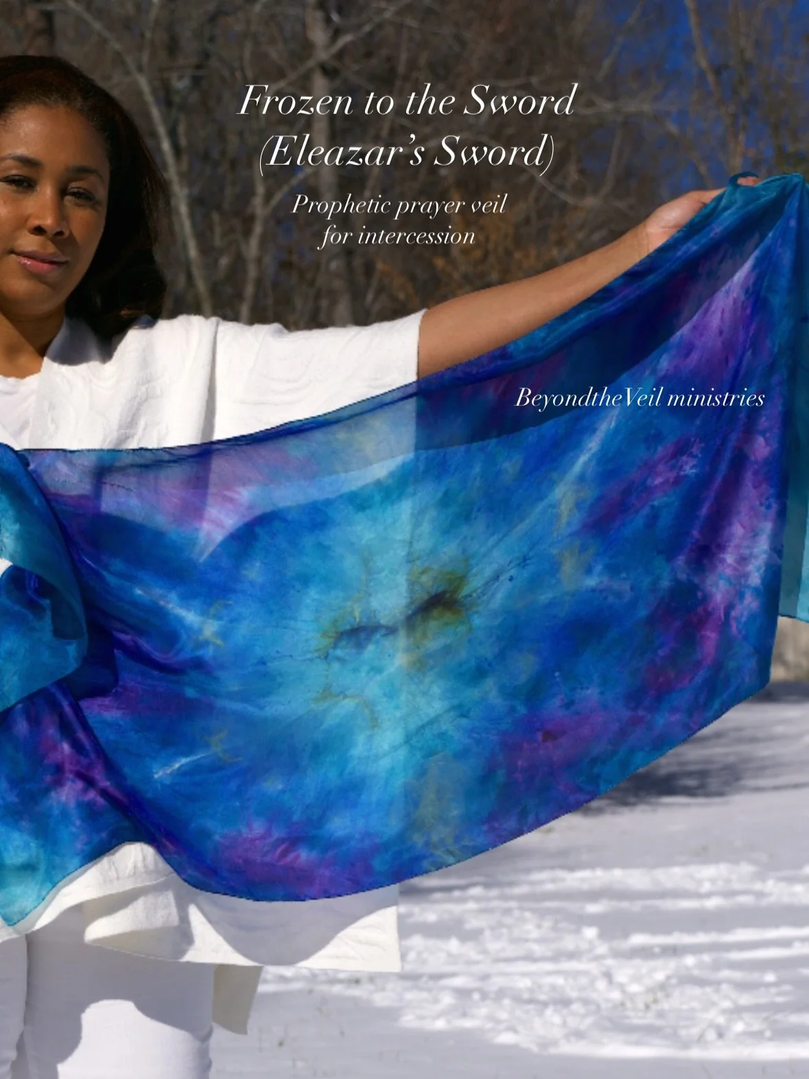 Frozen to the Sword (Eleazar&rsquo;s Sword ⚔️ )prophetic prayer veil for intercession available at BeyondtheVeilministries.com link in Bio 

This is a prophetic creation that cannot be recreated, this creation features a spontaneous picture of 4 swor
