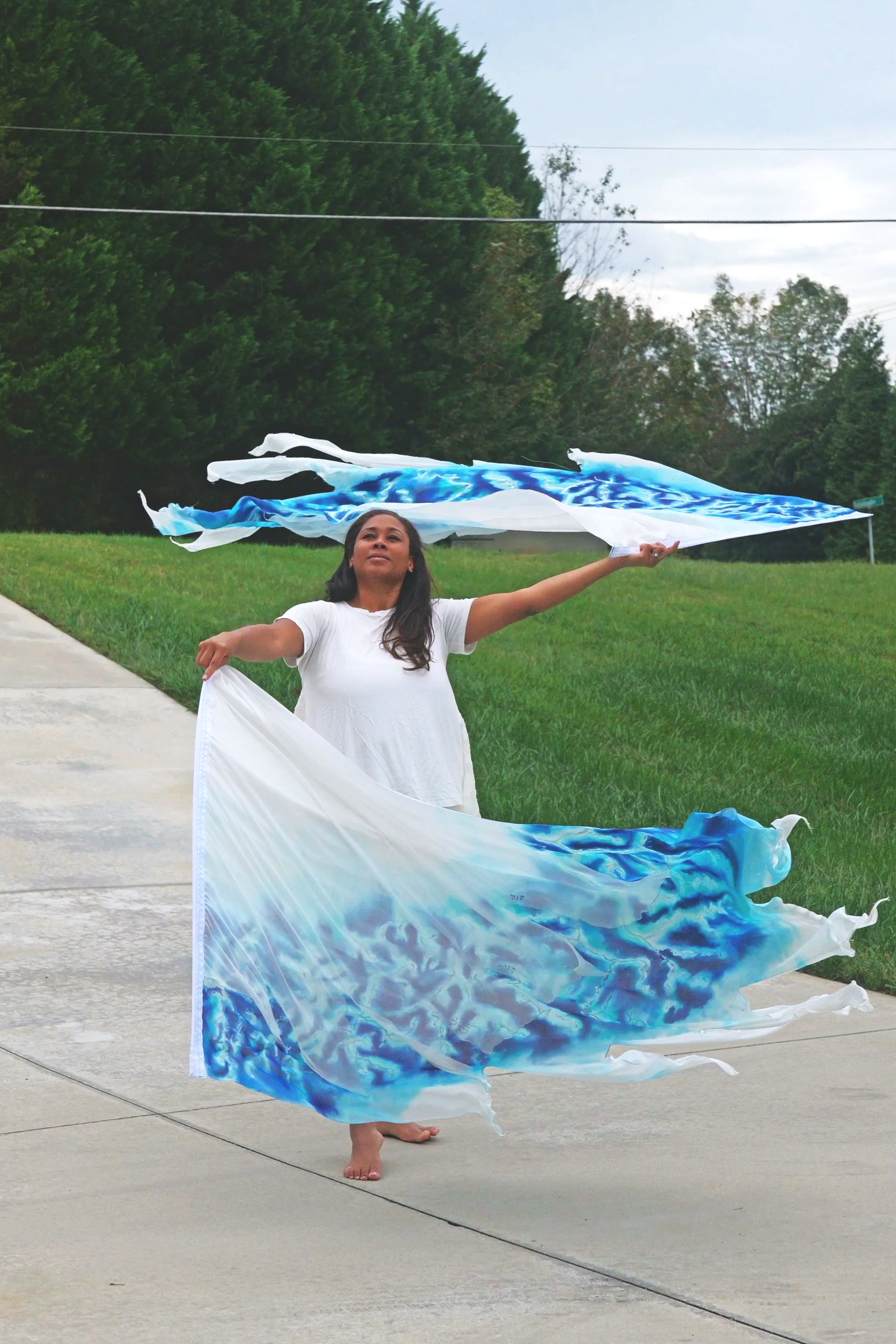 called to flag, worship flag, worship silk flag, handprinted worship flag, thunder flag, voice of god flag