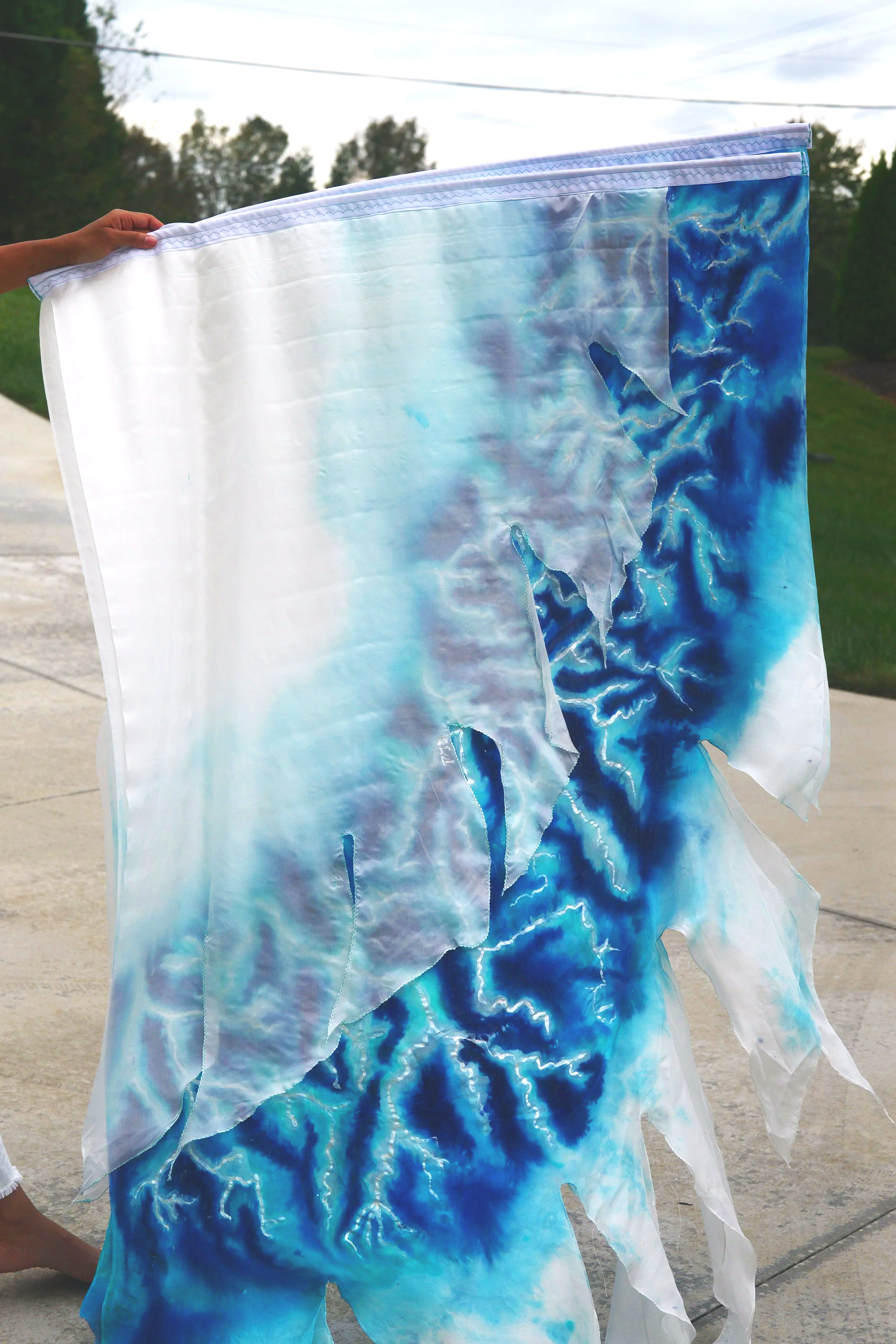 called to flag, worship flag, worship silk flag, handprinted worship flag, thunder flag, voice of god flag