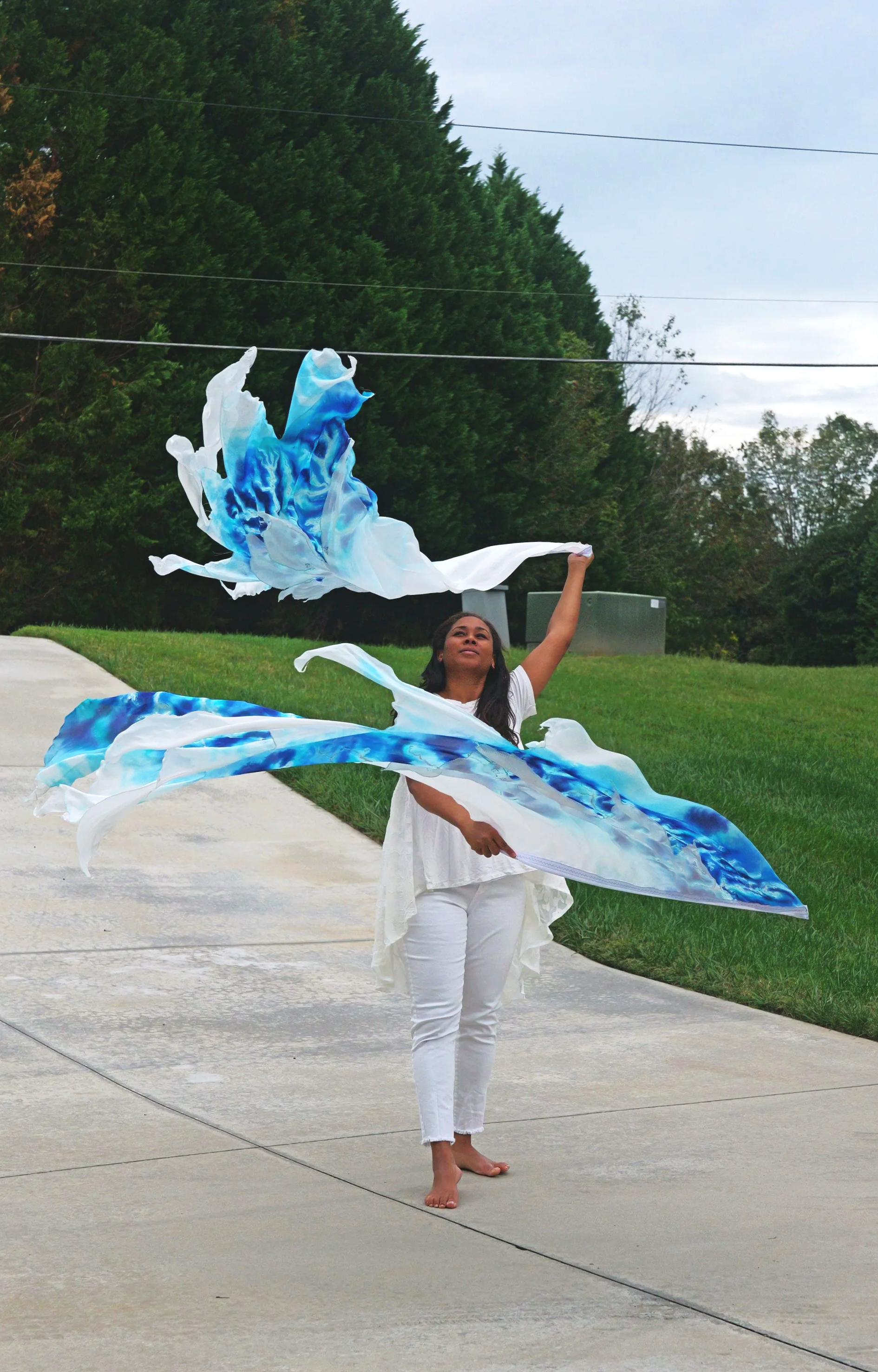 called to flag, worship flag, worship silk flag, handprinted worship flag, thunder flag, voice of god flag