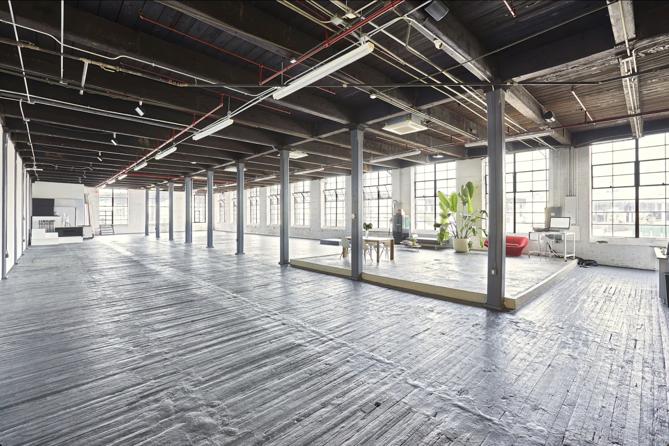 Please Space studio interior 20000 sq ft natural light photo film studio Brooklyn NYC