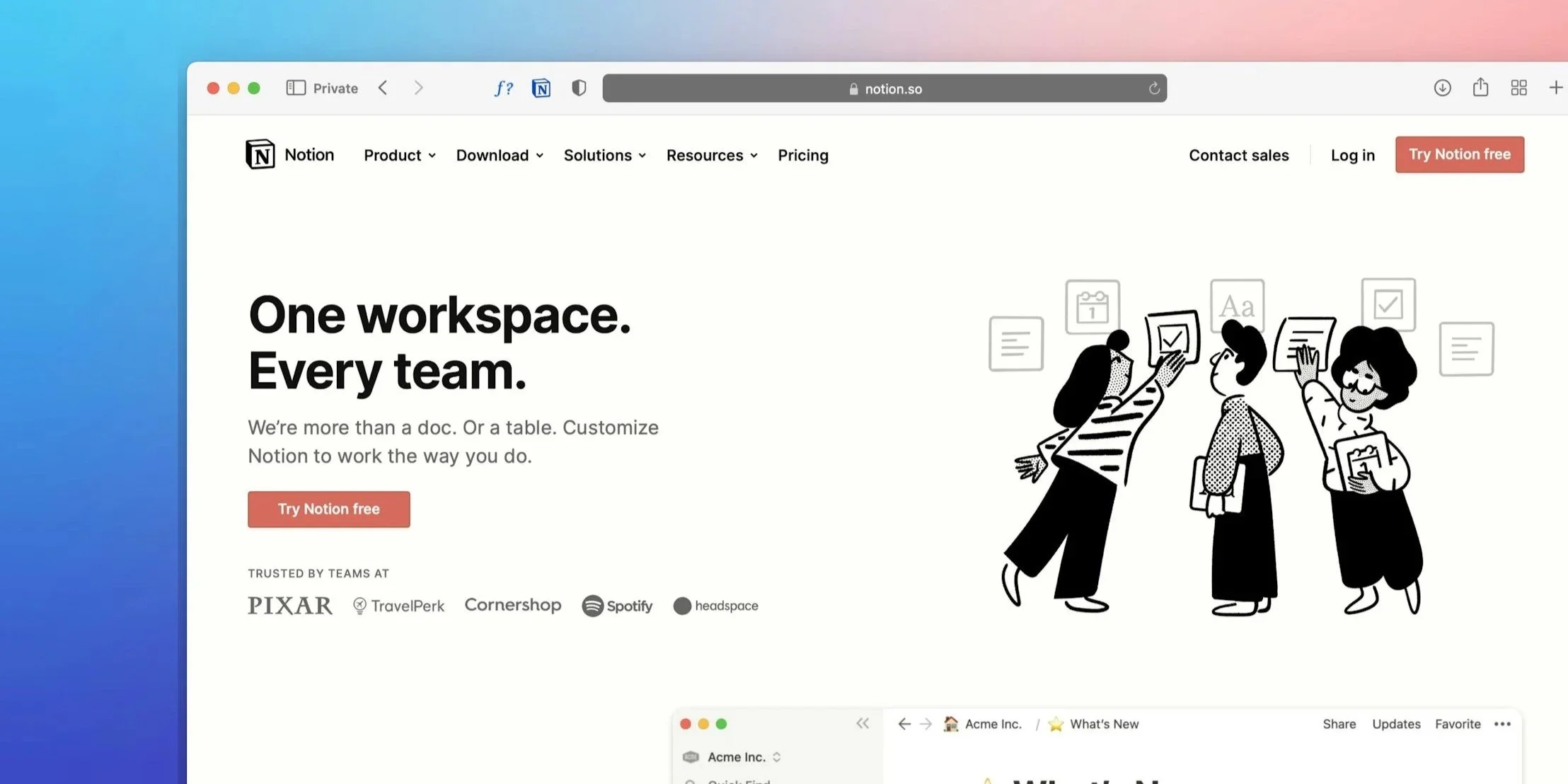 Notion software, this is to illustrate project and initiative coordinating.