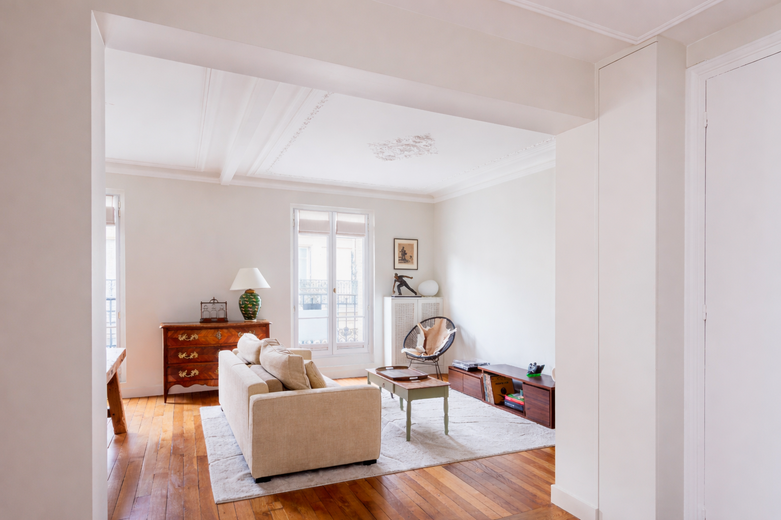 rénovation appartement haussmannien séjour 
