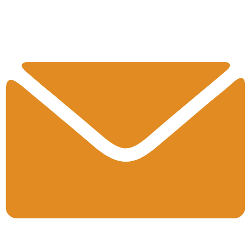 Icon of an orange envelope with a black outline, representing email or messaging.