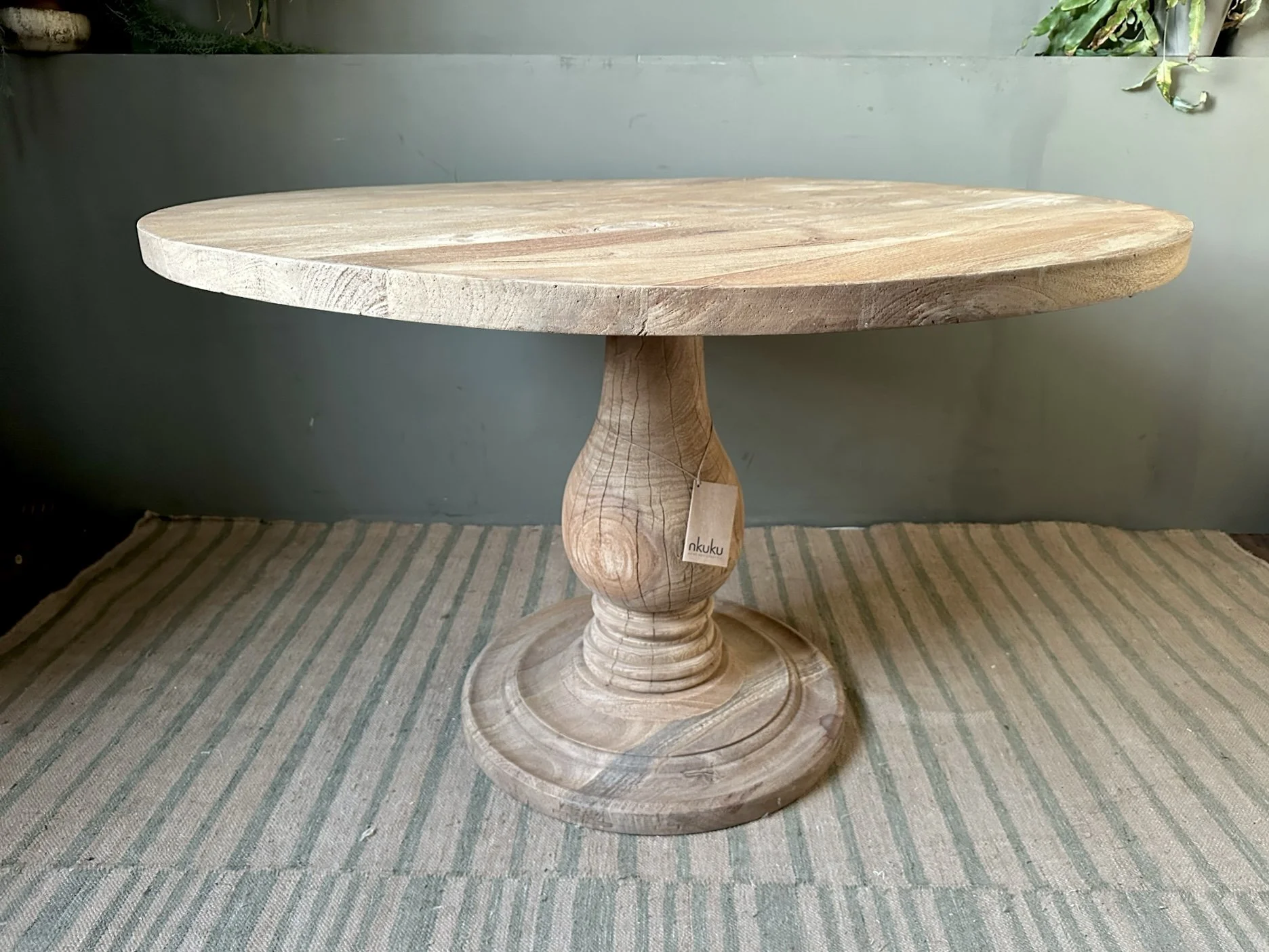 Nkuku, Laya Round Carved Wood Table (RRP £1,450.00)