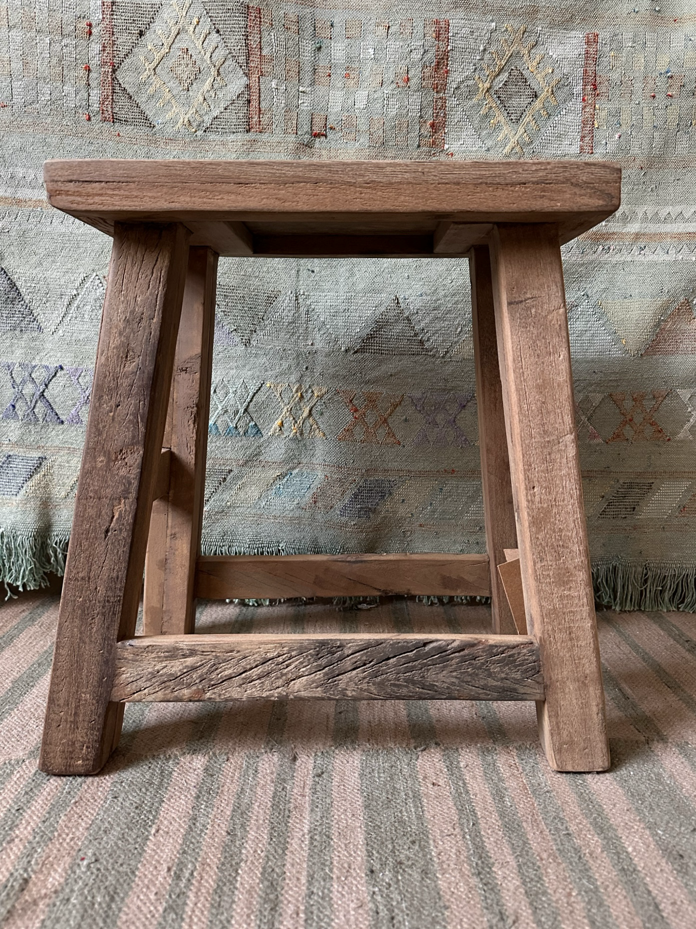 Nkuku, Ibo Reclaimed Wood Low Stool (RRP £200.00)