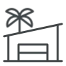 House with palm tree icon representing second-home owners outsourcing operations
