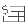 Invoice icon representing clear flat-fee pricing