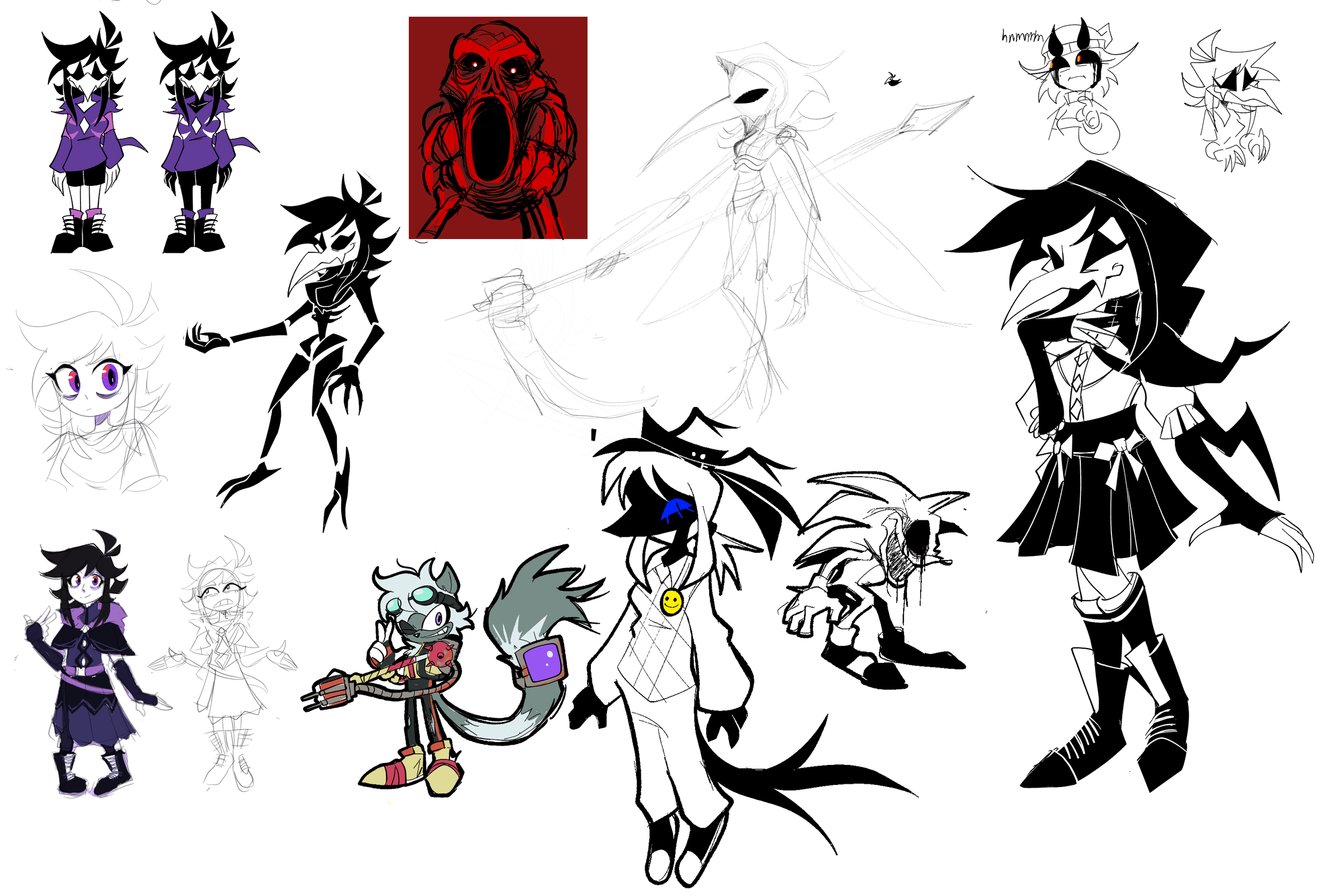 Doodle Compilation (Various Characters, Outfit Designs) (CLIP STUDIO PAINT)