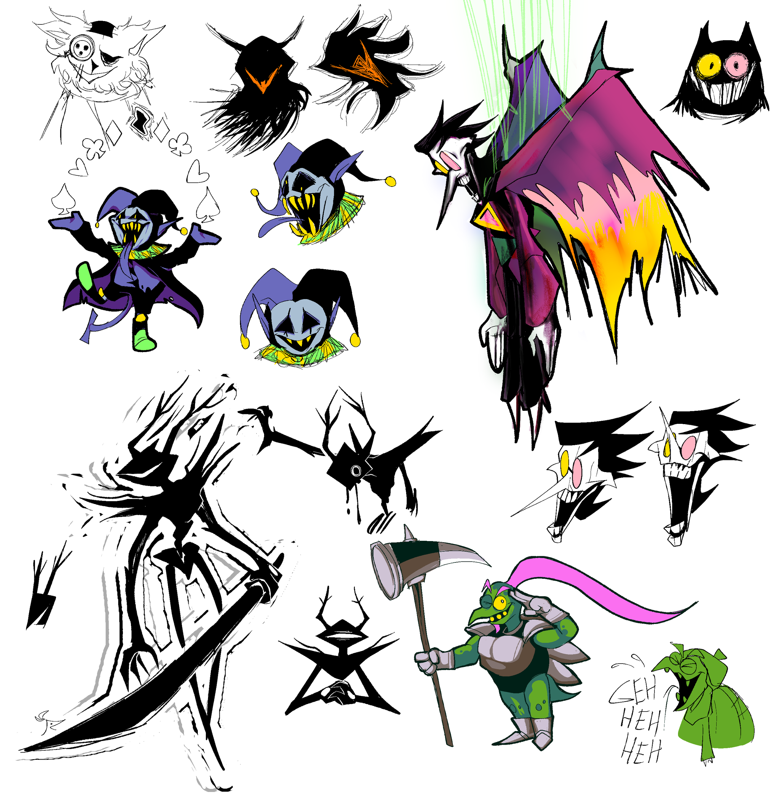Deltarune Inspired Character Sketches (CLIP STUDIO PAINT)