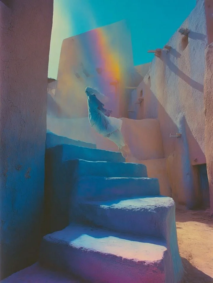 Day of Inversion in the Phantom City of Duilke 🕌

[1] The prism priestesses opened with quiet fanfare; the sun-threads densest at dawn. 

[2] At this slow-hour, only the orbots were out at the markets&mdash; stocking the last supplies for each house