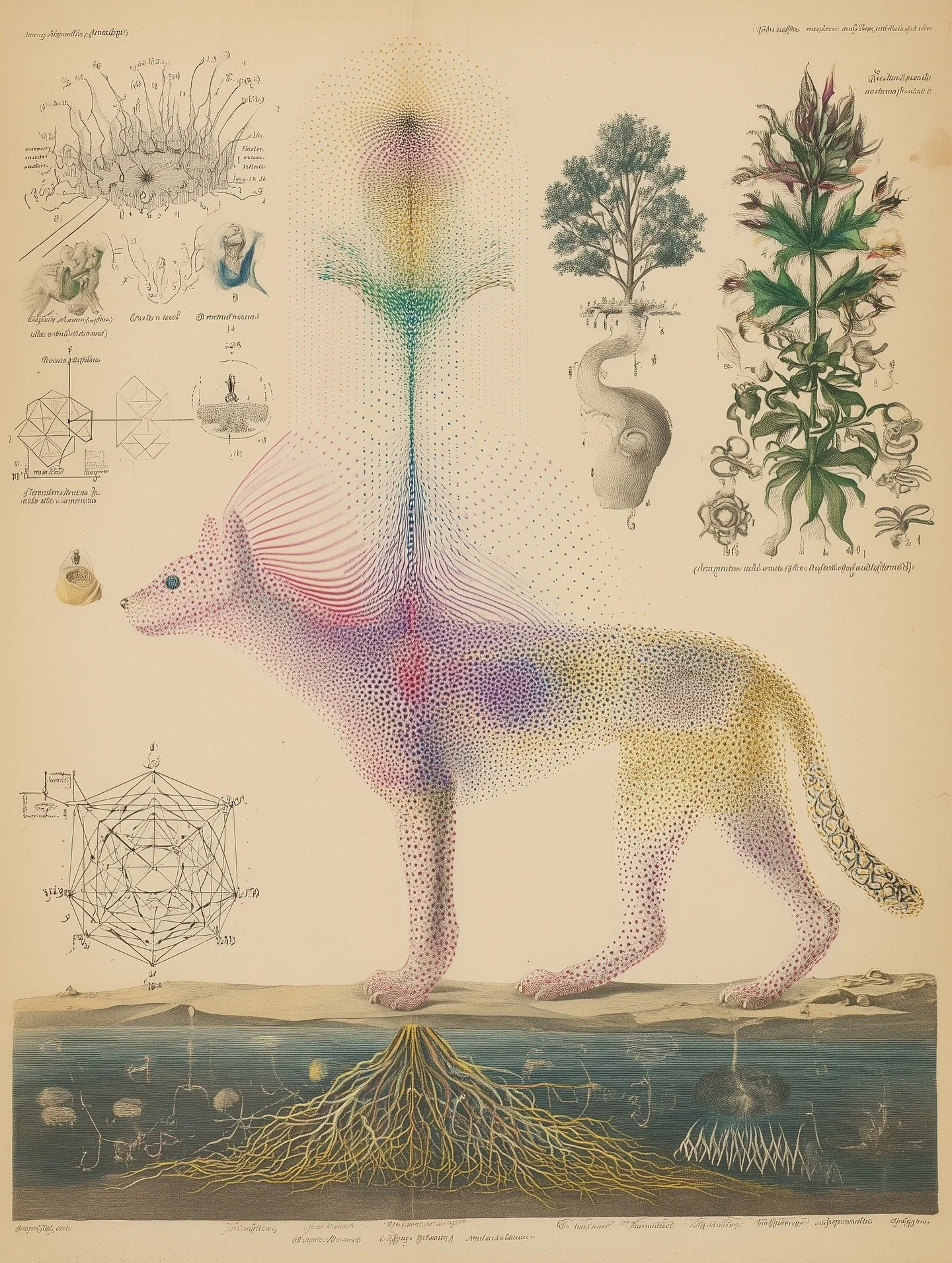 🌿🌈🦌Diagrams showing the interdependence of plants and animals, and the ways in which our natural environment operates beyond human reason and understanding. Life depends on complex interactions between animal, vegetable, mineral, energetic and sub