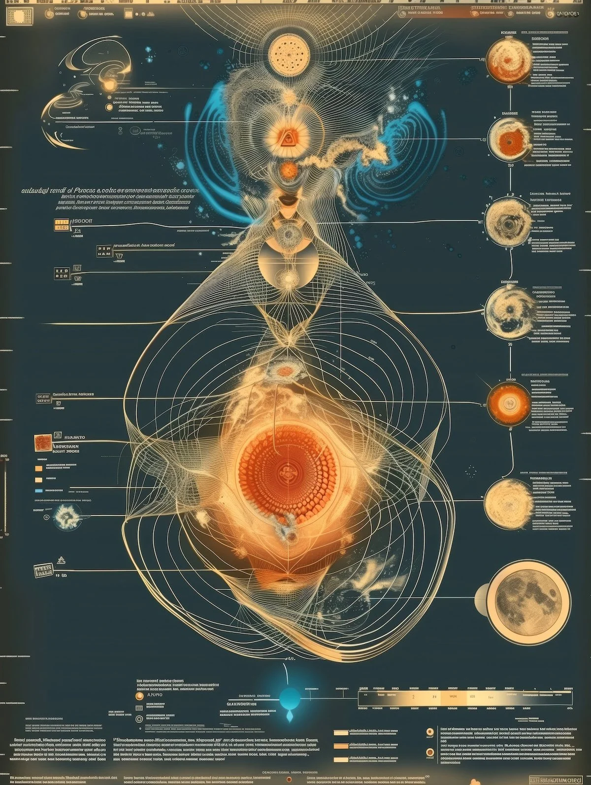 Coherent biofractal light-spiral componentry (01) Upscaled High-Res Art Print