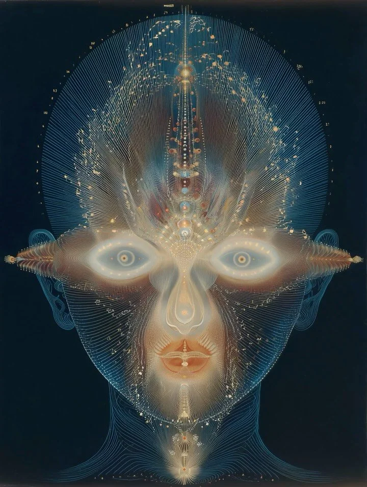 Portraits of the SkyMath voyagers👨🏼&zwj;🚀🌟

#aiart #otherworldly #transmission #visionaryart #midjourney