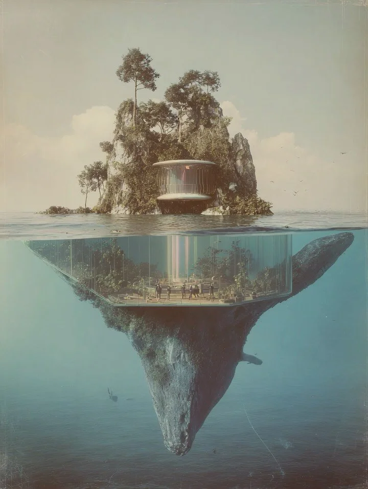 Self sustaining biomes still need connection to the Other🌊☀️🦚

#aiart #surrealart #visionaryart #scifiart #conceptart