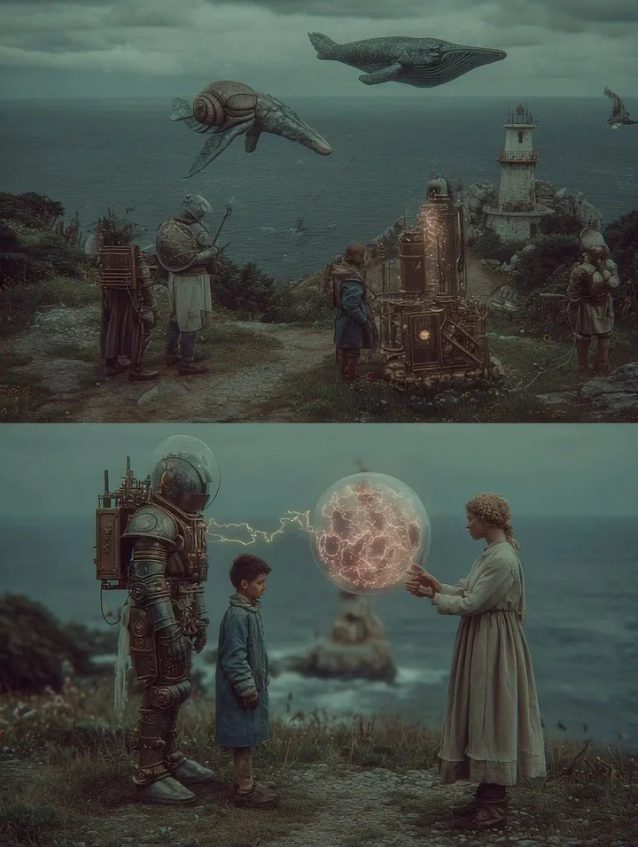 The extraordinary customs along the coast of Shepahl, blending playful military reenactments with culinary and musical esoterica. 🐋

Videos made entirely within @midjourney (including split screen edits&hellip;)

#aiart #surrealart #weirdart #surrea