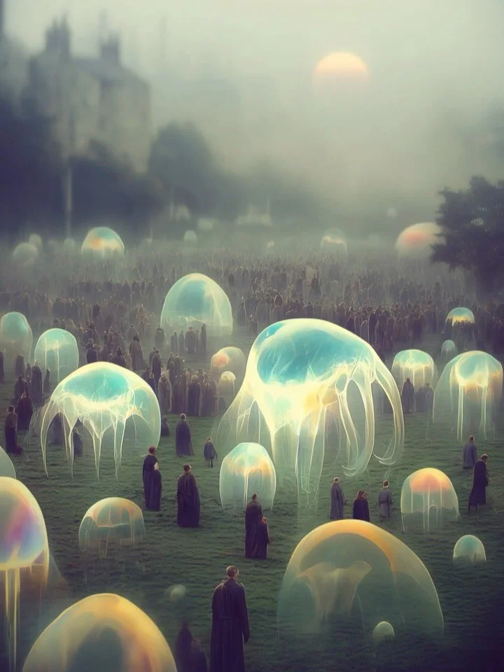 Ectoplasmic communities of Niomik pt.2 🦕🪼✨

#aiart #surrealart #spiritualart #ghosts #spirits