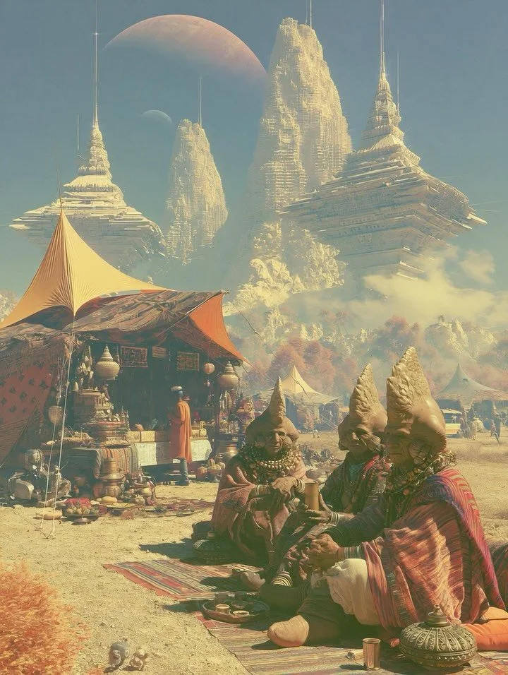 Negotiations along the trade route of Marip&eacute;siak pt2🪐✨🪸

#aiart #scifiart #fantasyart #scifi #midjourney