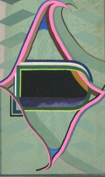 Untitled (C-48), 2012, gouache and acrylic on book cover, 6.875" x 4.1875"