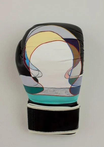 Untitled (C-57), 2012, acrylic on boxing glove, 11" x 6" x 4.75"