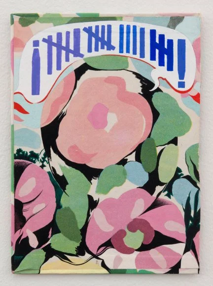 Loner, 2016, gouache and acrylic on book cover, 6 x 4 inches