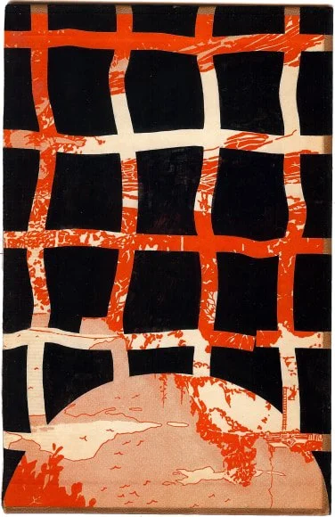 Untitled (C-44), 2012, gouache and acrylic on book cover, 7.5625" x 4.875"