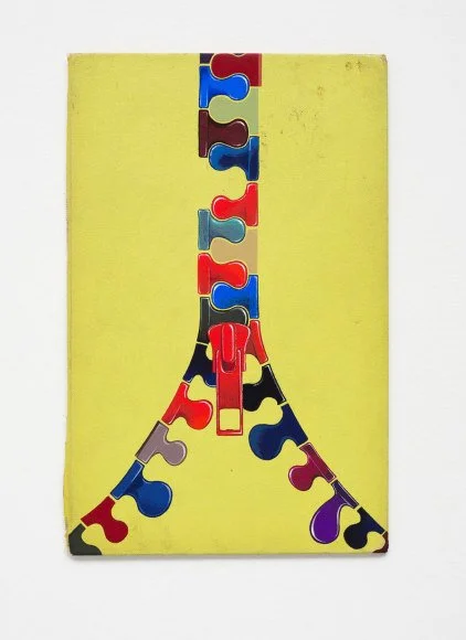 Red Zipper, 2015, acrylic on book cover, 8.5 x 5.5 inches