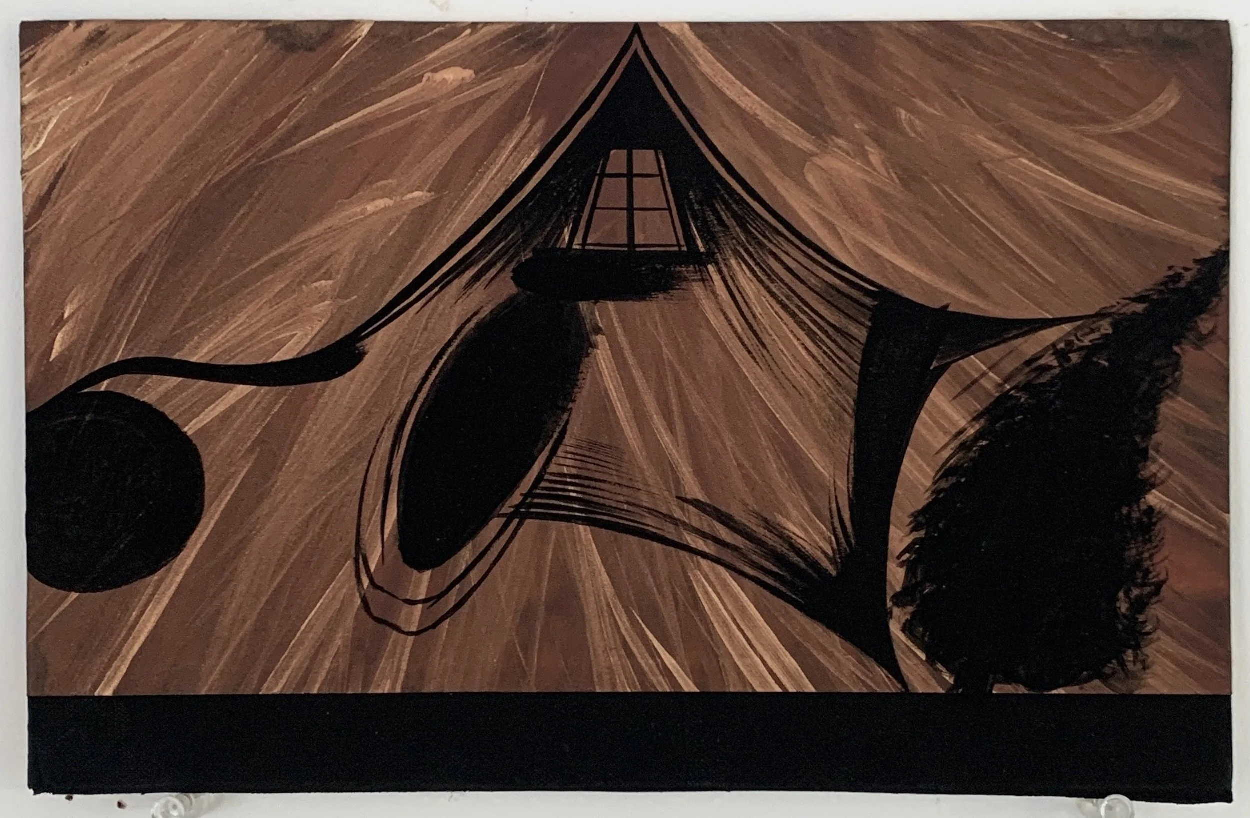 Houseman, 2023, gouache and acrylic on book cover, 5 1⁄2 x 8 3⁄4 in.