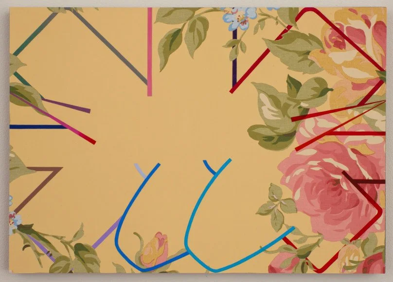 Untitled (C-59), 2012, acrylic on wallpaper on panel, 11.5" x 16"