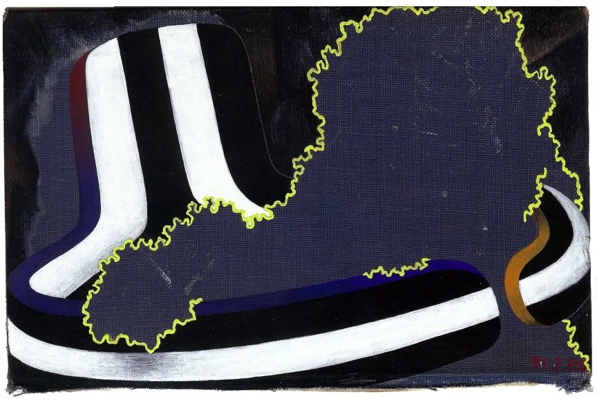 Untitled (C-45), 2012, gouache and acrylic on book cover, 4.6875" x 7.1875"