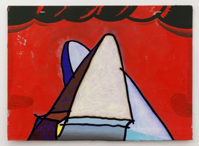 Young Leen, 2016, gouache and acrylic on book cover, 12.25 x 16.75 inches