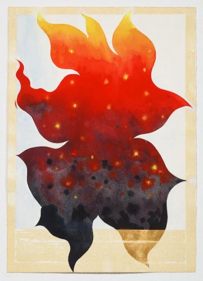 Big Dancer, 2018, gouache and acrylic on found paper, 16 x 11 inches