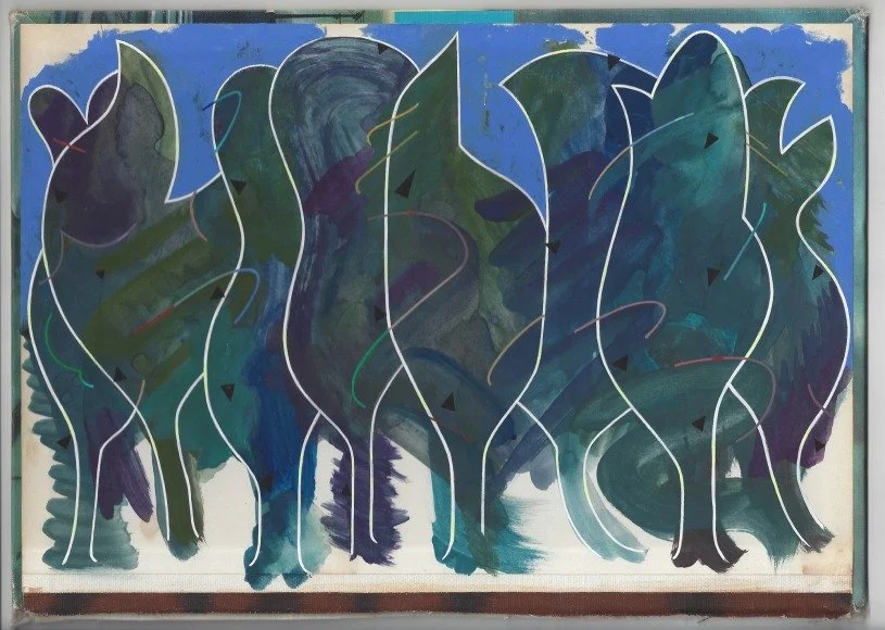 Untitled (D-6A), 2013, gouache and acrylic on book cover, 8 x 11 inches