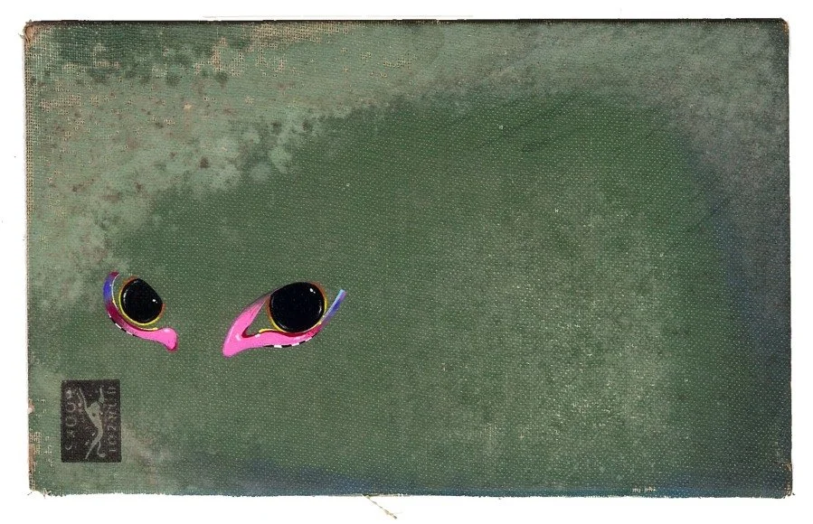 Untitled (C-35), 2011, gouache and acrylic on book cover, 4.3125" x 6.875"