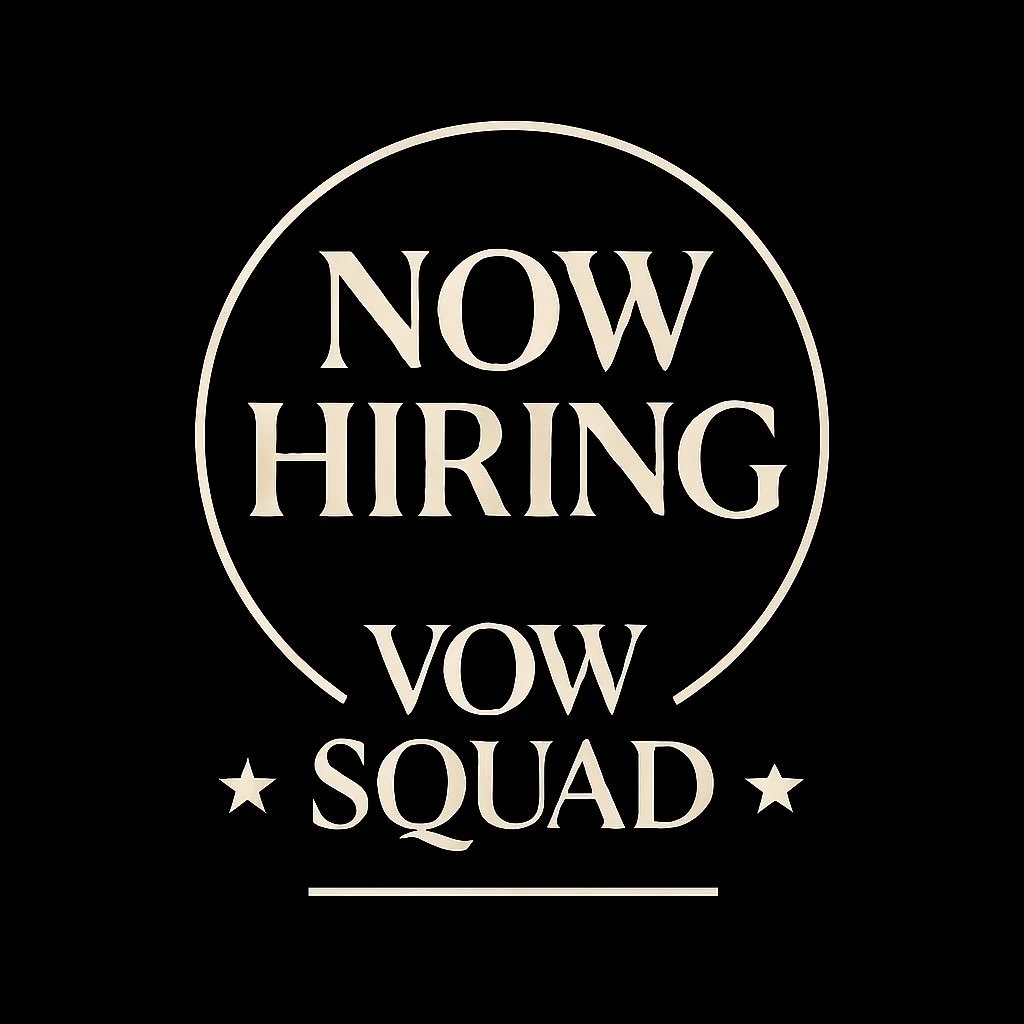 ✨ WE&rsquo;RE HIRING ✨ 
The Vow Squad is looking for awesome humans to join our team as Wedding Officiants! 💍

If you: 💌 Love connecting with people 🎤 Can speak with confidence + heart 📝 Have a knack for storytelling ❤️ Believe all love stories d
