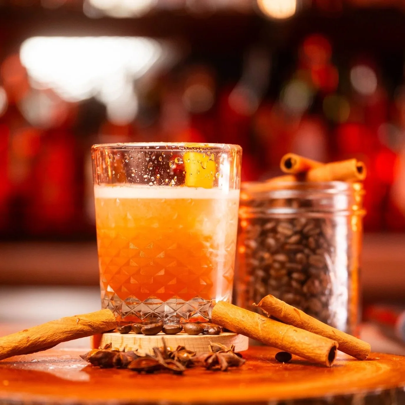 A glass of a scotch on the rocks