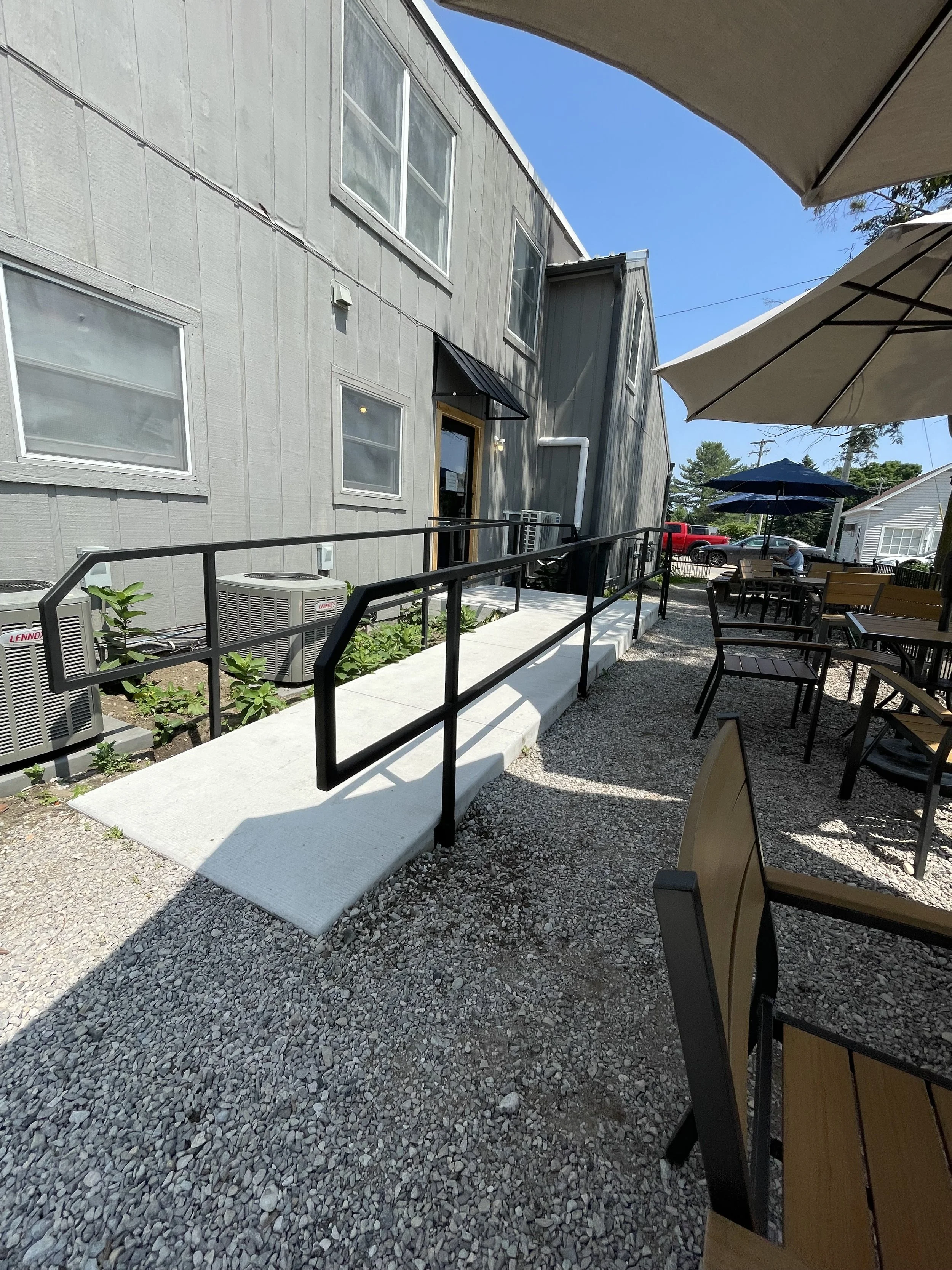 Custom Handrail, New Bohemia Cafe, Northport MI, Summer '25