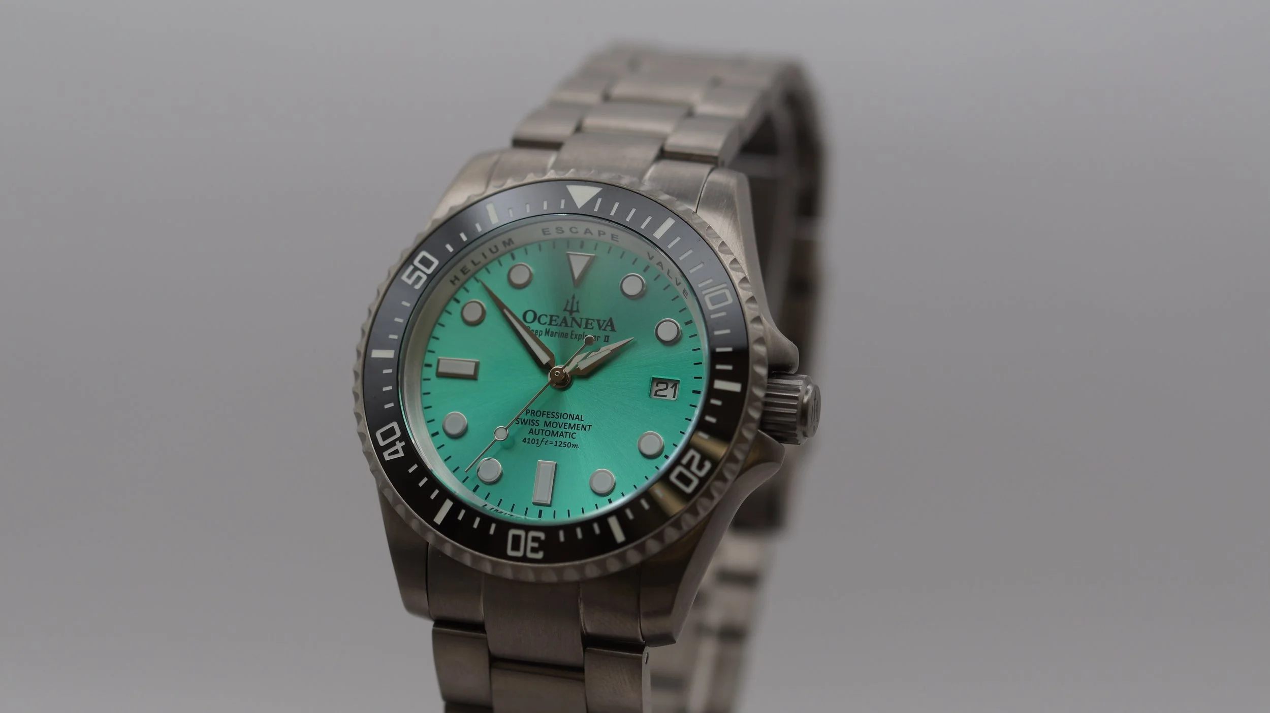 Oceaneva Deep Marine Explorer II Titanium Aquamarine Automatic
