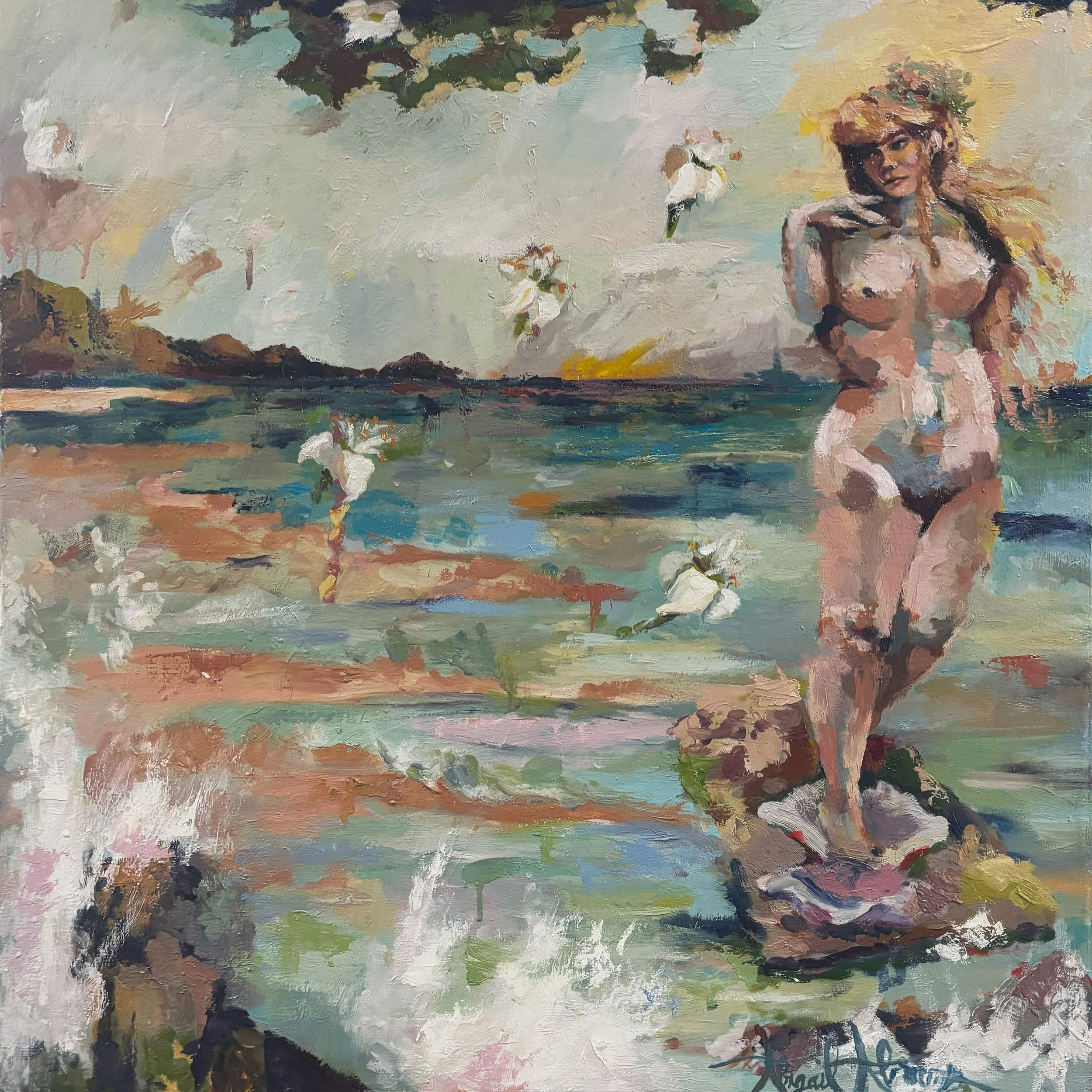 Cyprus's Oyster. 30x30 Oil on Wood.