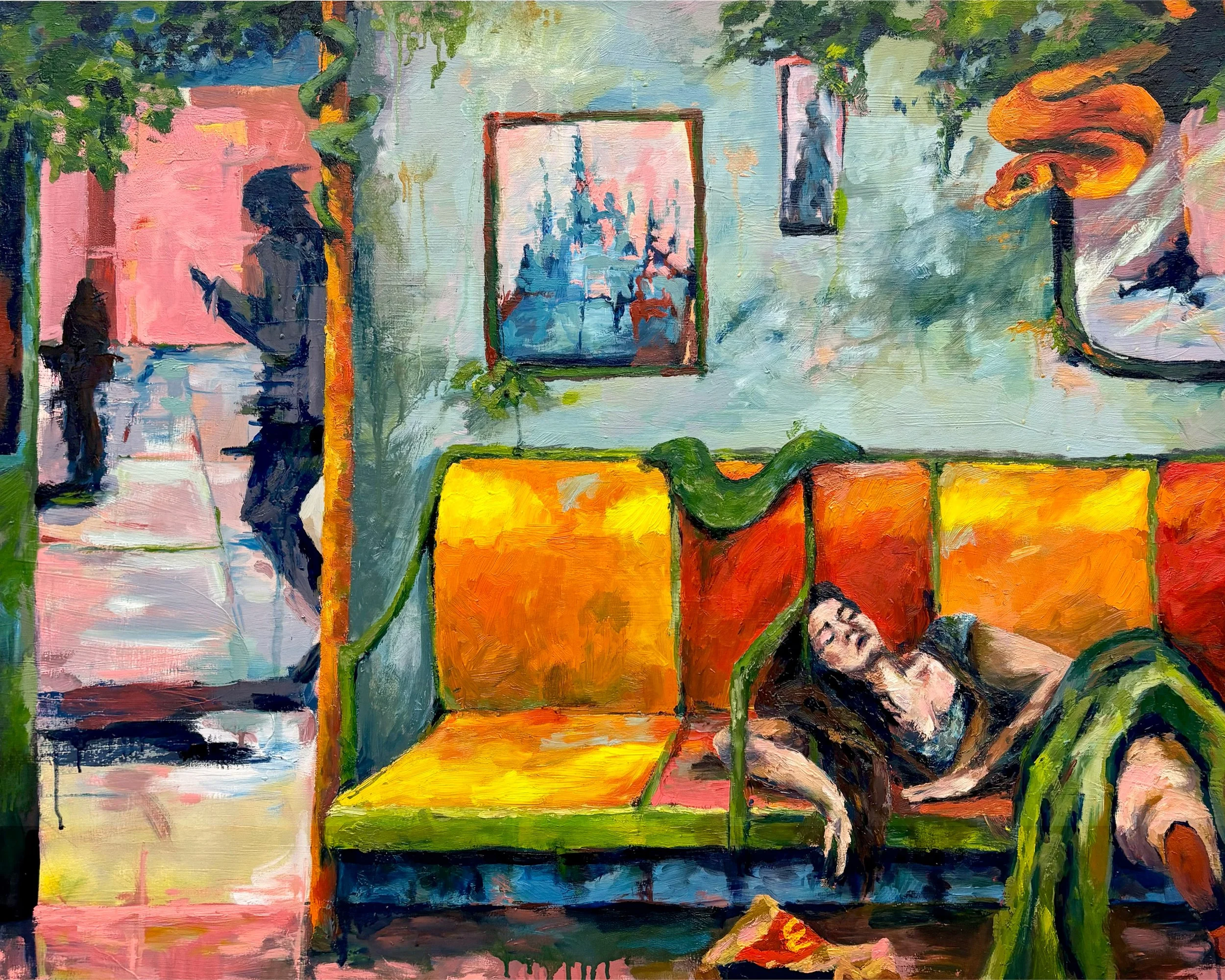 Dreaming 9 to 5. 48x32 Oil on Canvas.