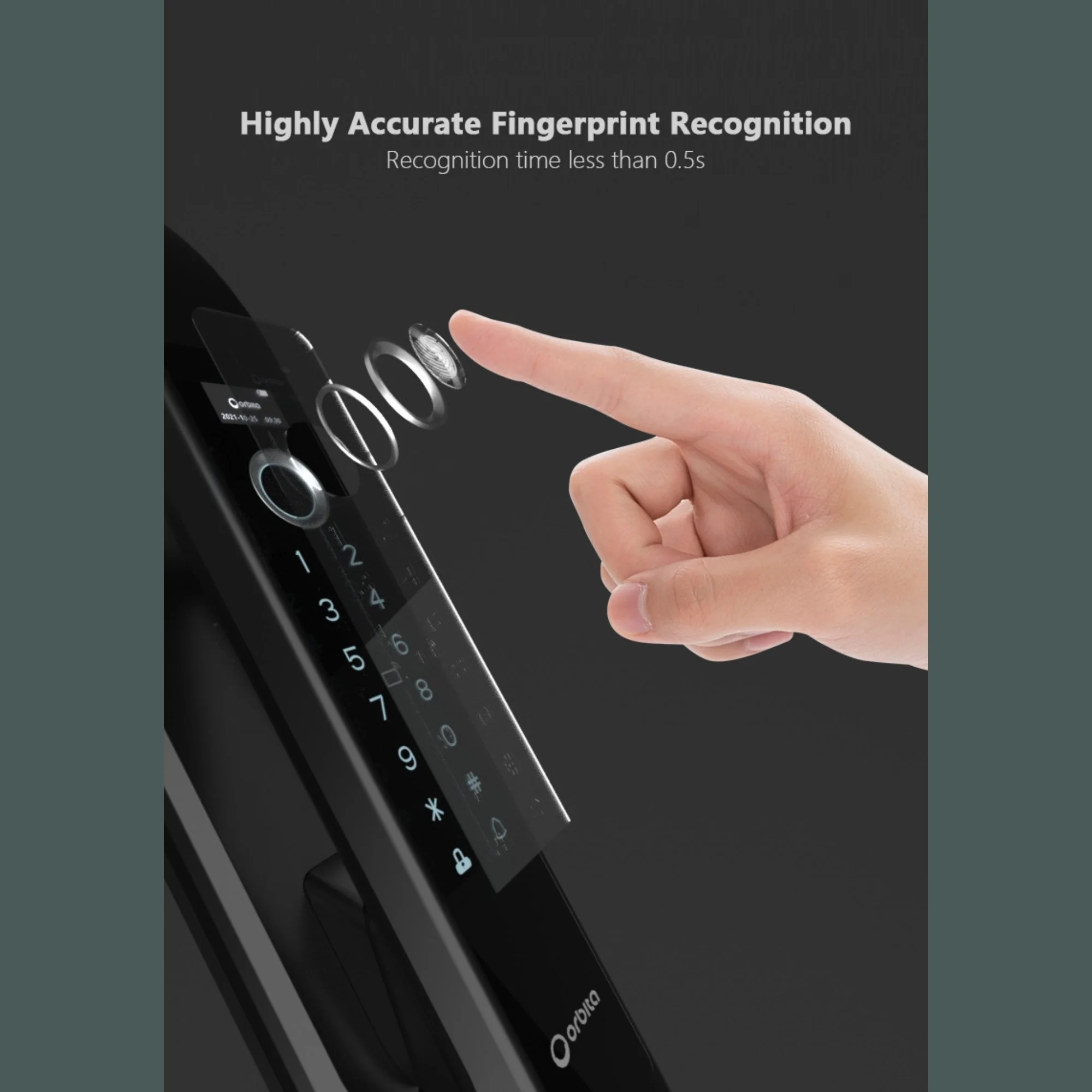 Cerradura Residencial Inteligene Electrónica Automática Tuya Wi-Fi Orbita P8030