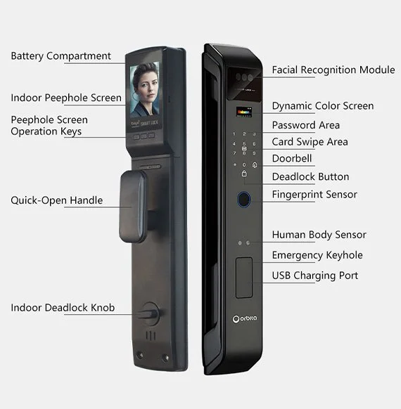 Cerradura electronica inteligente Residencial WiFi Orbita ECO-243