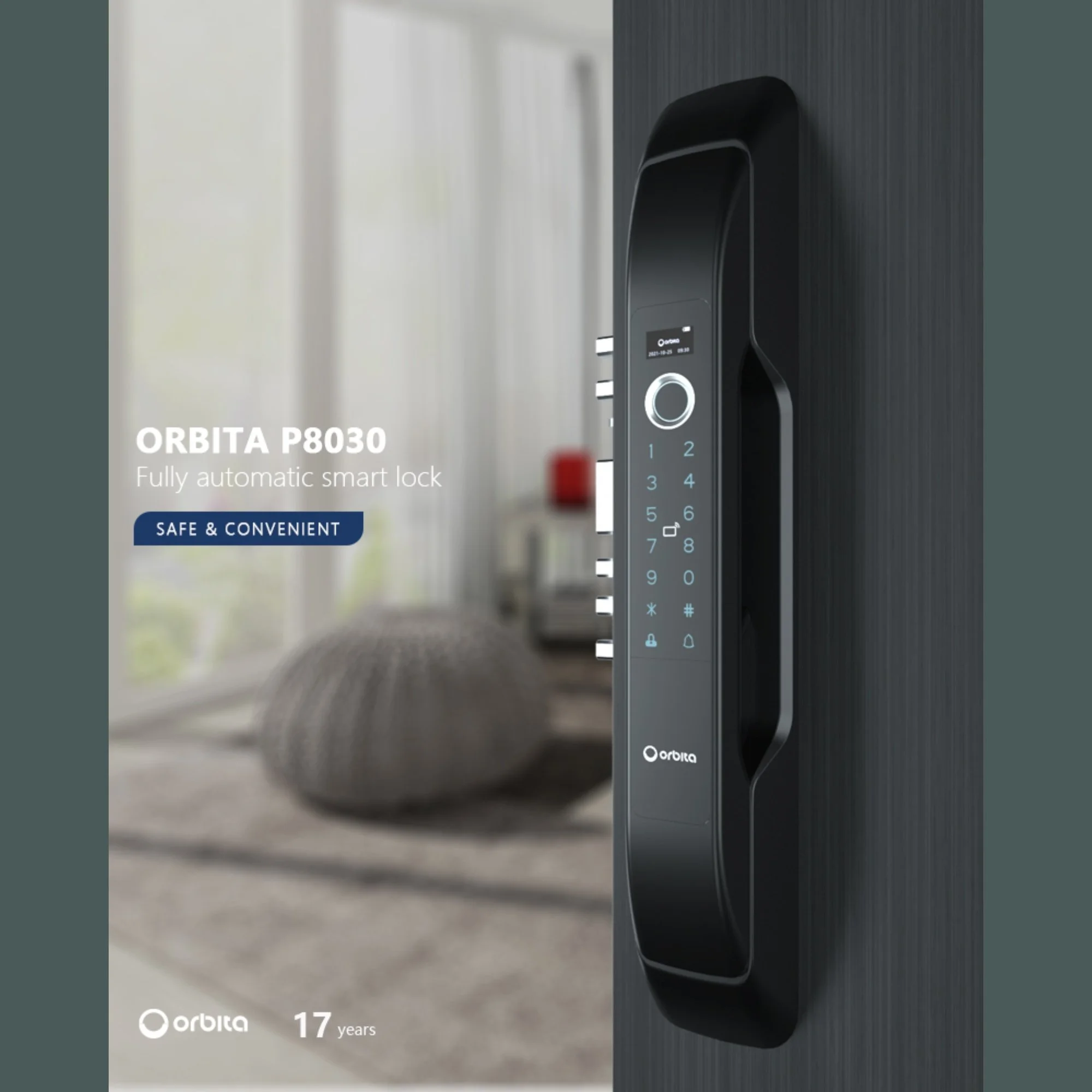 Cerradura Residencial Automática Tuya Wi-Fi Orbita P8030
