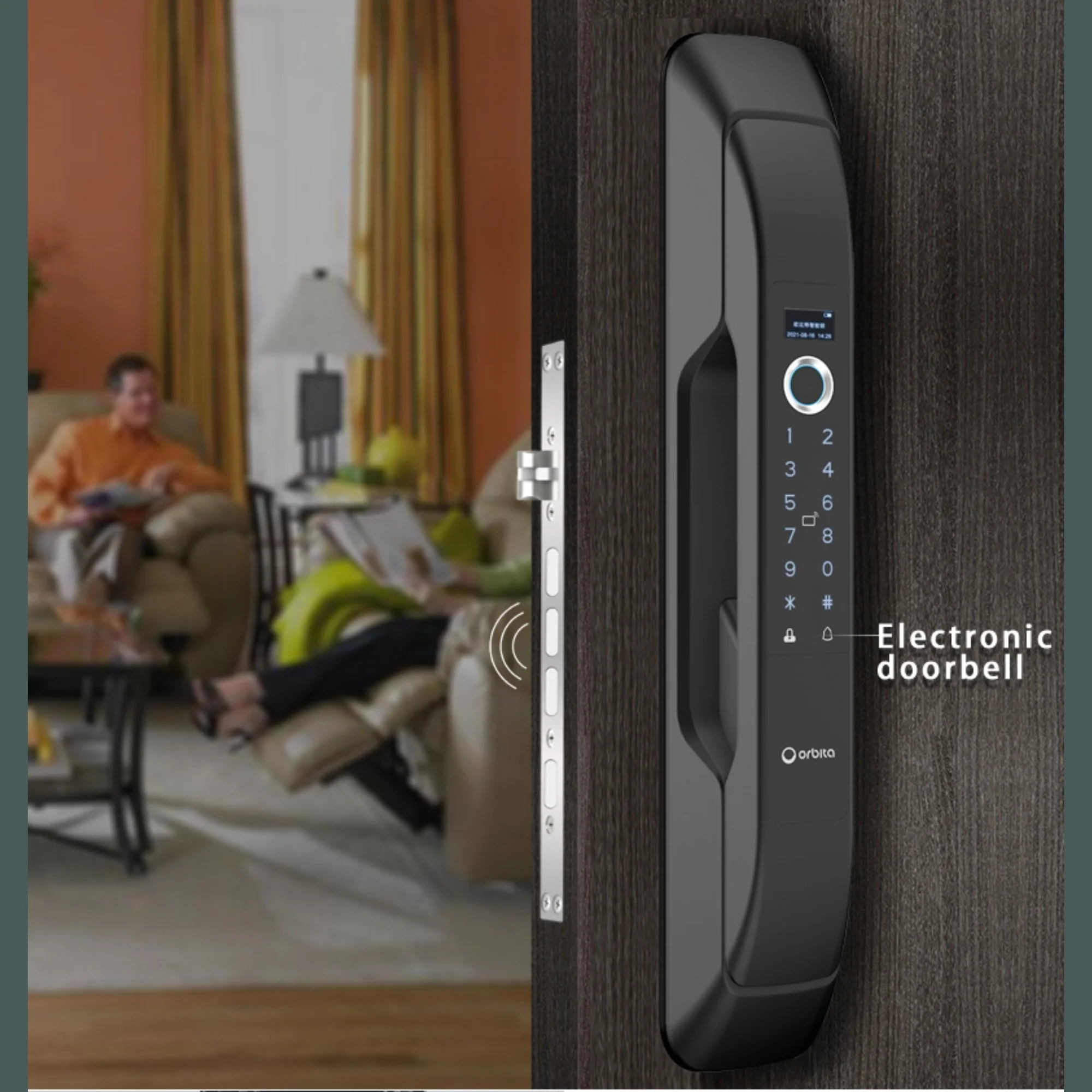 Cerradura Residencial Inteligene Electrónica Automática Tuya Wi-Fi Orbita P8030